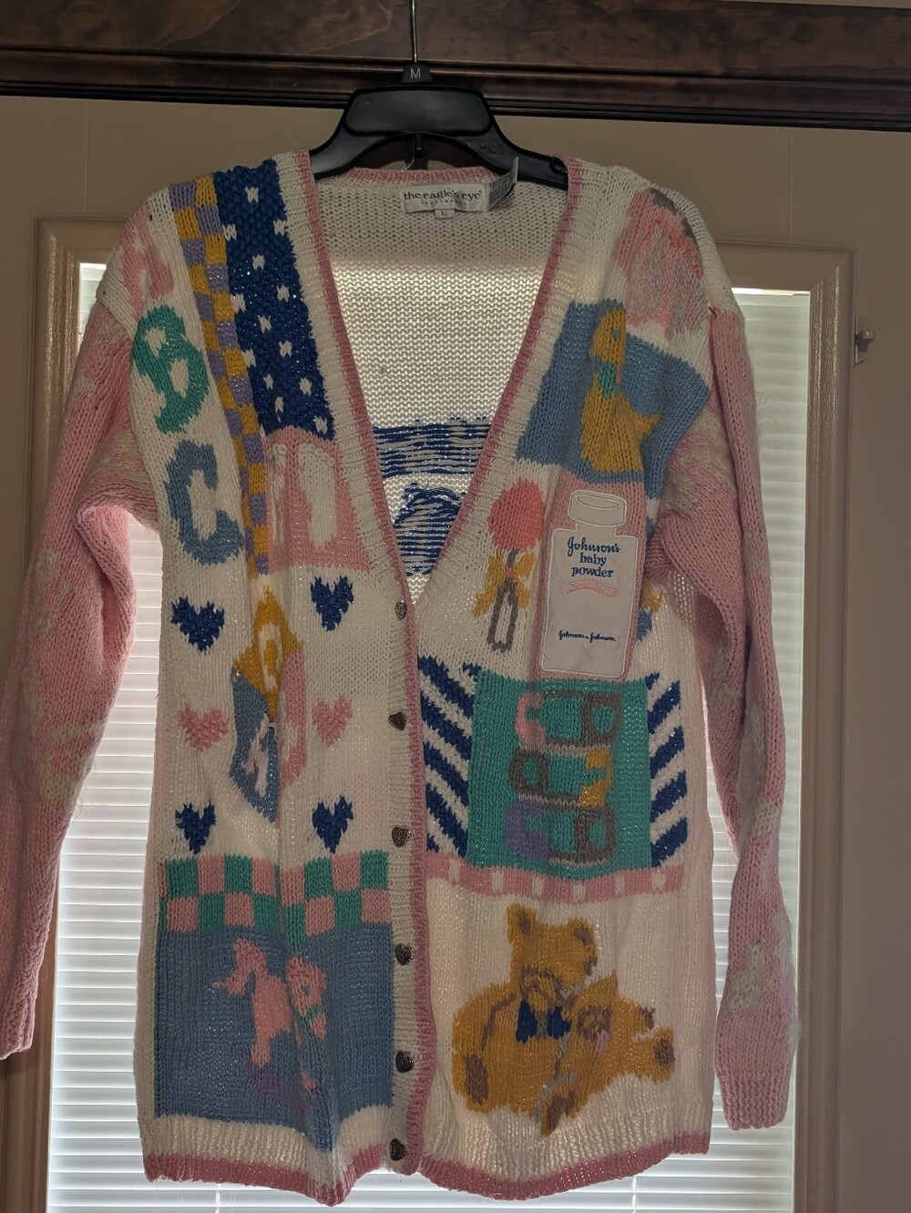 Vintage Eagle's Eye Johnson Baby Powder Cardigan Size L
